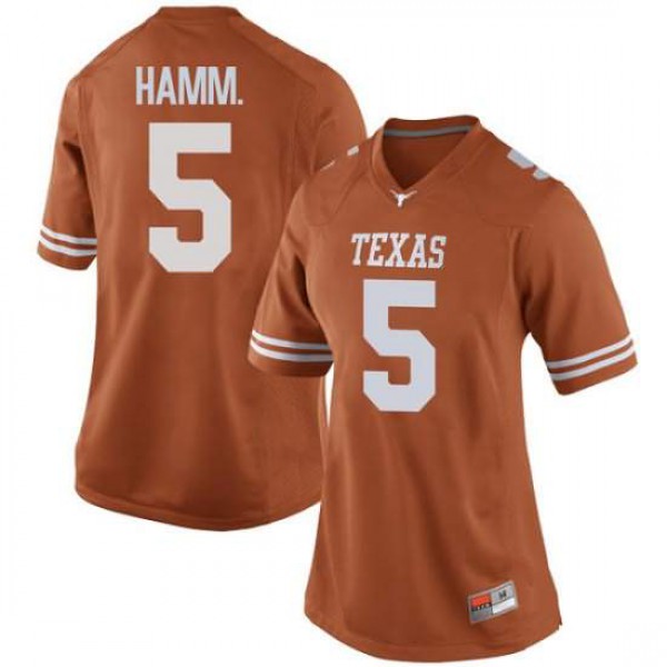 Women's University of Texas #5 Royce Hamm Jr. Game Alumni Jersey Orange